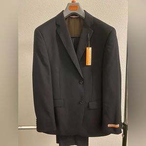 NWT Mens Montefino Super 120’s Black Suit Size 40s 34w